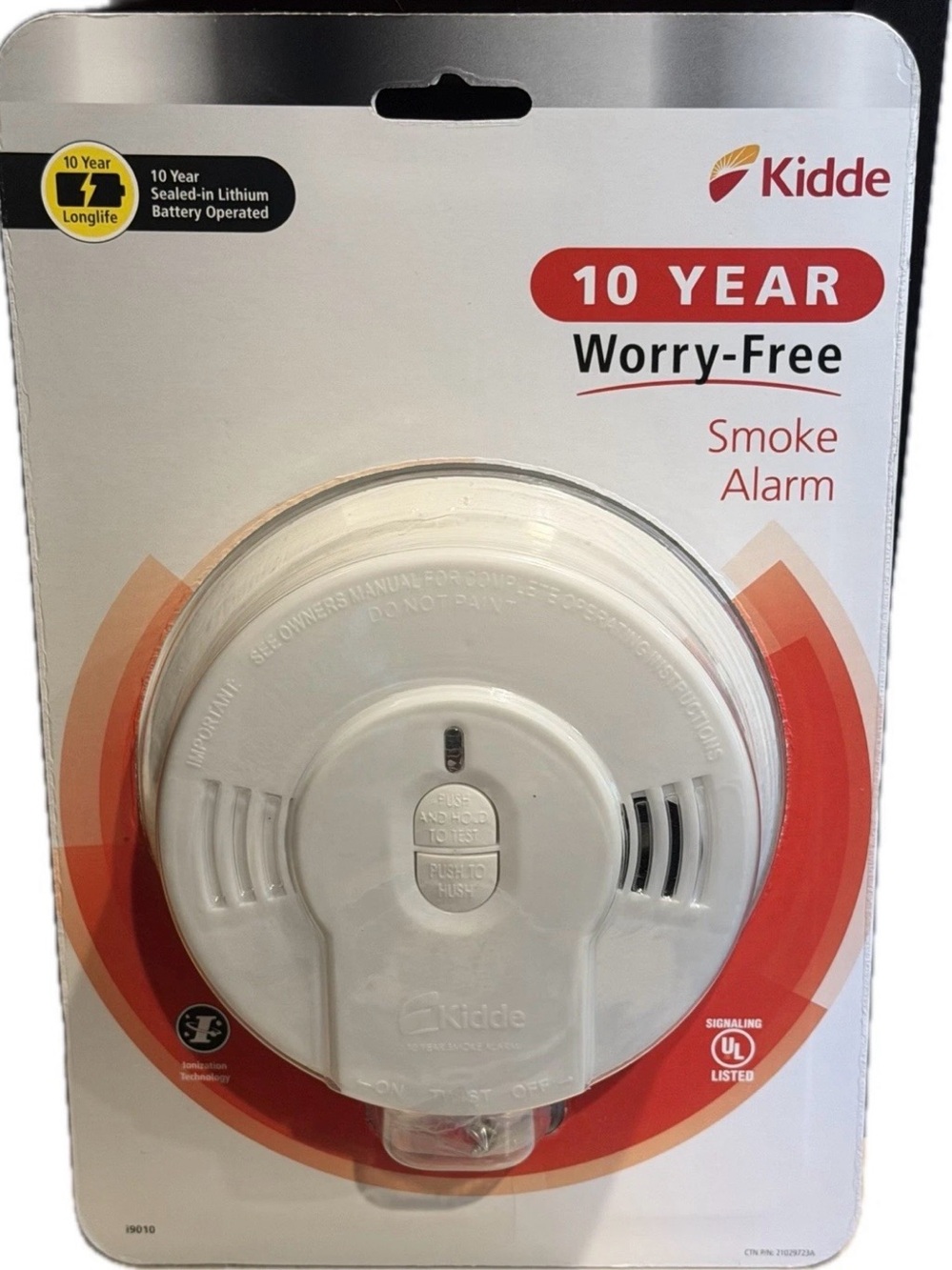 Kidde 10 Year Worry-Free Smoke Alarm i9010 Sealed Lithium Battery Operated NIB